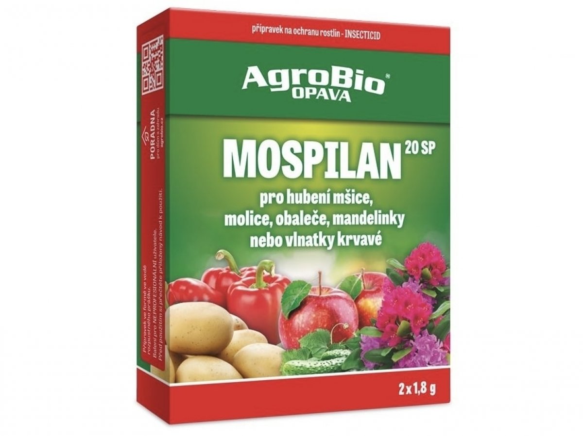 AgroBio Mospilan 20 SP Insekticid proti mšicím a molicím 2 x 1,8 g