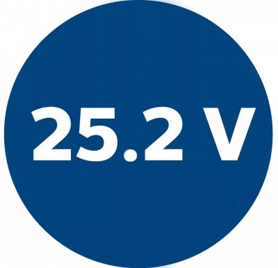 Výkonný 25,2V lithium-iontový akumulátor zvládne až 1 hodinu vysávání