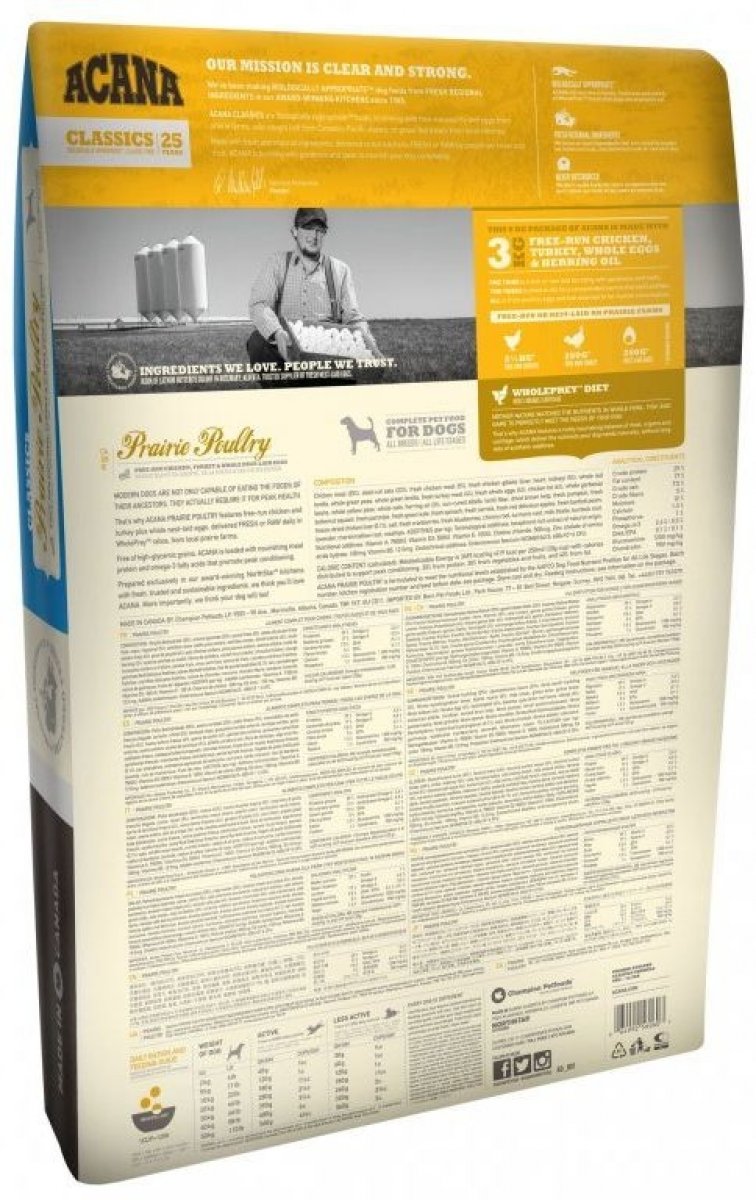 acana prairie poultry 11.4 kg