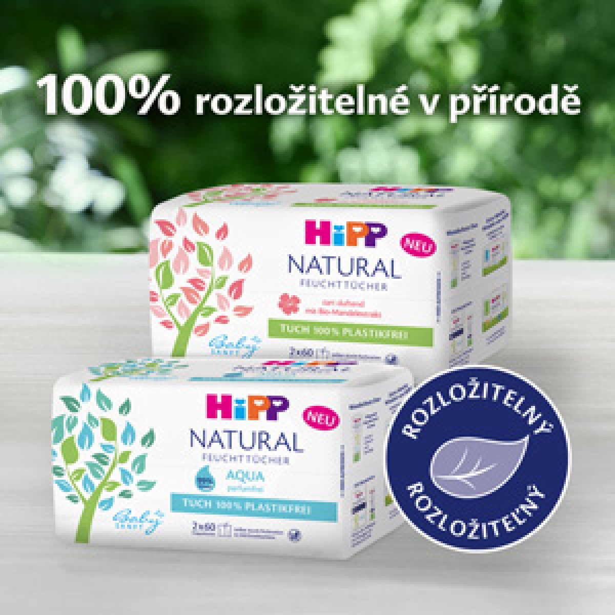 HiPP Babysanft čisticí vlhčené ubrousky Aqua Natural 2 x 60 ks od 127 Kč -  Heureka.cz