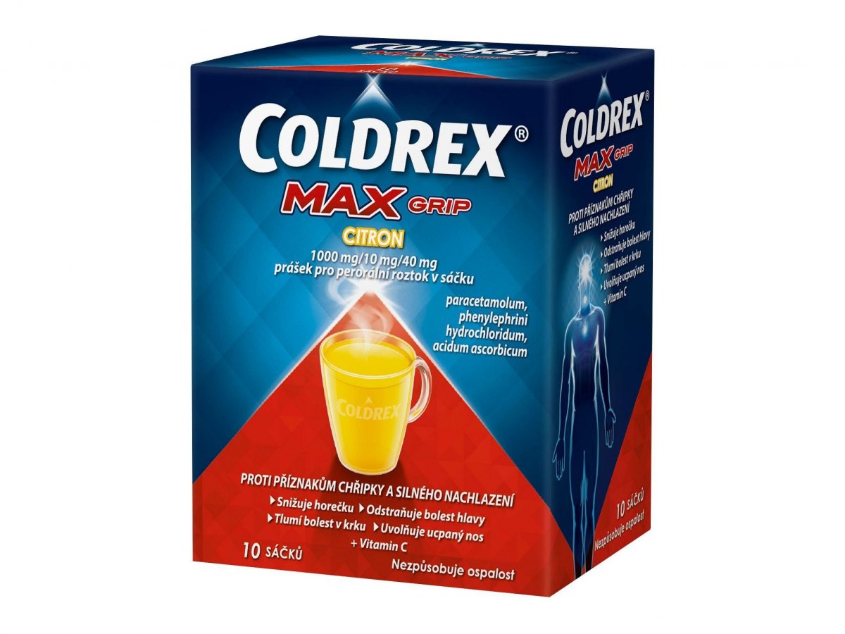 COLDREX MAXGRIP CITRON POR 1000MG/10MG/40MG POR PLV SOL SCC 10 I od 168