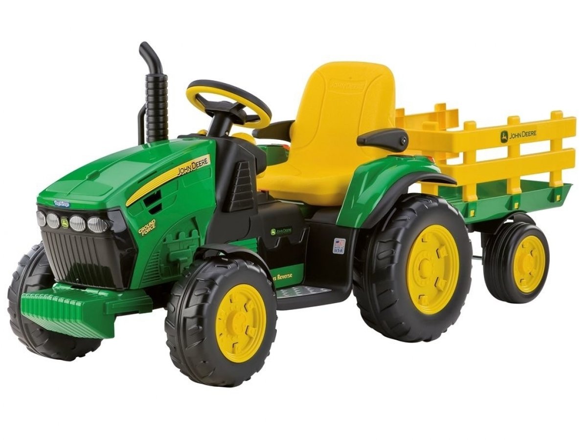 Peg-Pérego John Deere Ground Force traktor s vlečkou 12V zelená od 8 339 Kč  - Heureka.cz