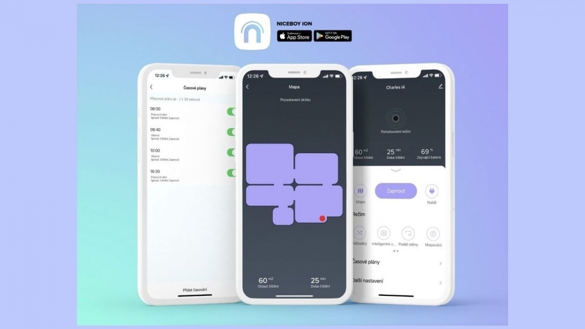 Úklid vyřízen kdykoliv a odkudkoliv s mobilní aplikací Niceboy ION