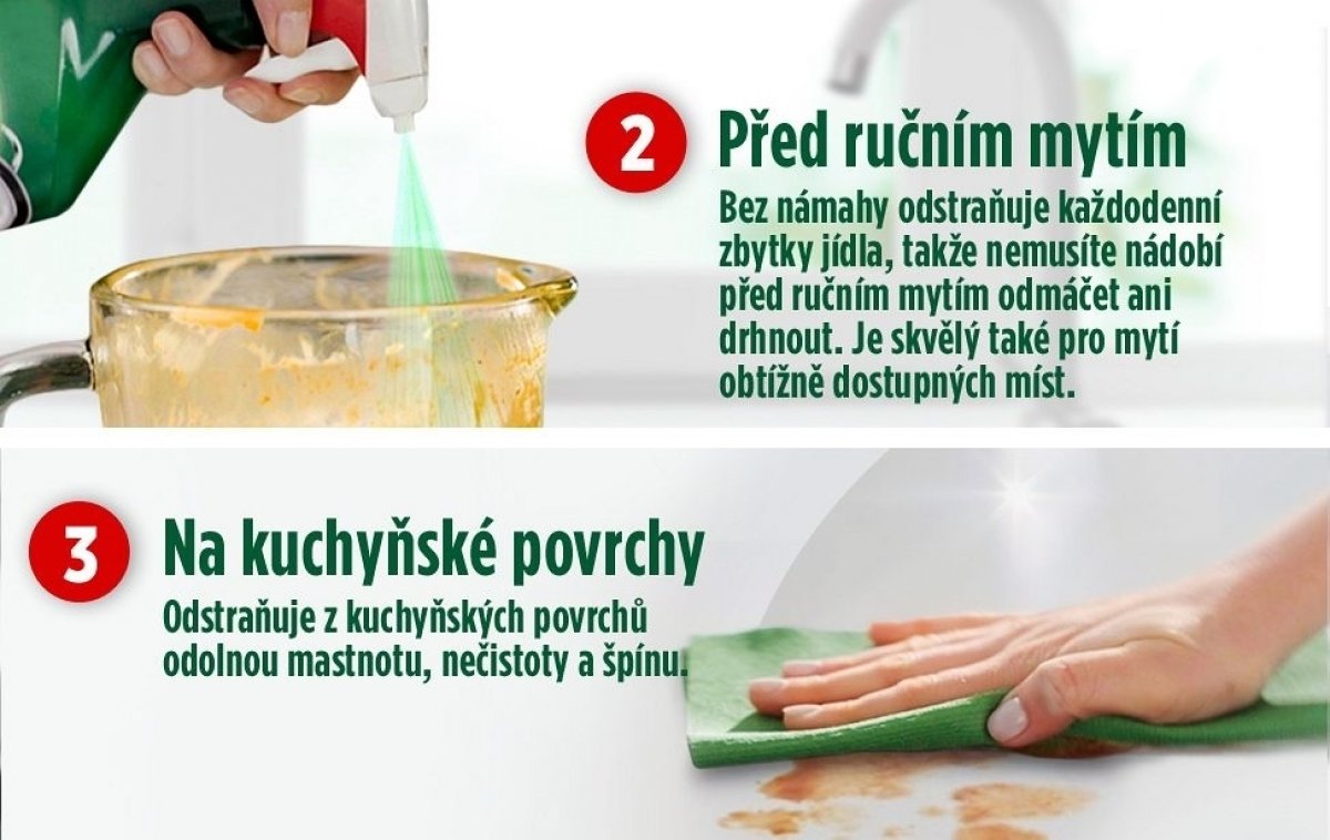 Ruční mytí a kuchyňské povrchy