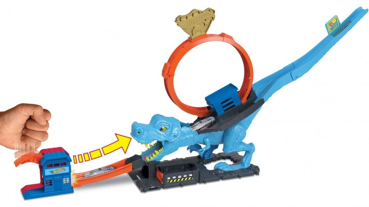 Hot Wheels City Smyčka se žravým T-Rexem HKX42