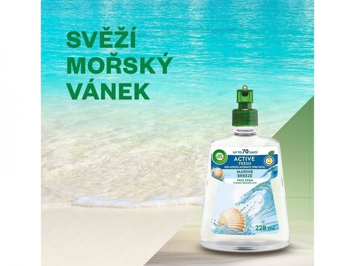 AIR WICK Active Fresh Náplň na vodní bázi do automatického difuzéru Mořský  vánek 228 ml - Lékárna.cz
