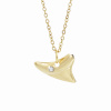 JSB bijoux s.r.o. Zlatý ocelový náhrdelník žraločí zub s krystalem Swarovski Crystal