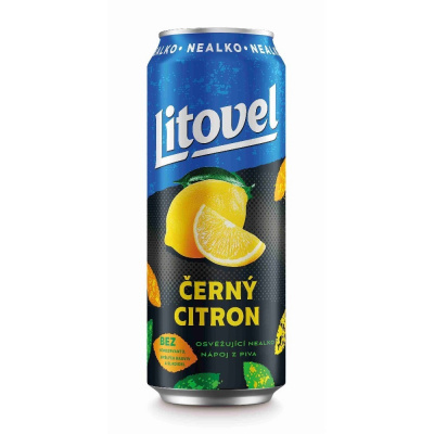 LITOVEL Free černý citron nealko 0,5l plech