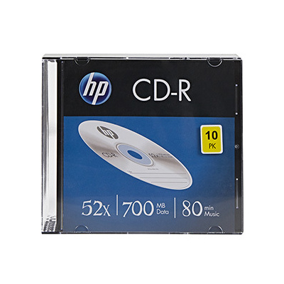 HP CD-R CRE00085-3, 69310 700MB CD-R 52x slim case 10-pack