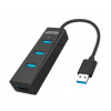 UNITEK Y-3089 Rozbočovač rozhraní USB 3.2 Gen 1 (3.1 Gen 1) Typ-A 5000 Mbit/s černý