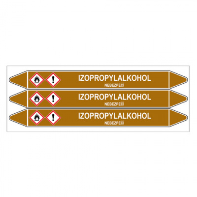 Značení potrubí, izopropylalkohol,3 ks, 355 × 37 mm