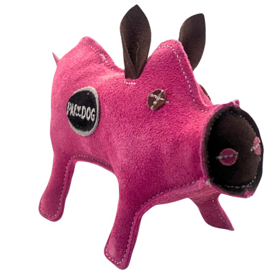 PafDog Prasátko Pinky Hračka pro psy z kůže a juty 28cm