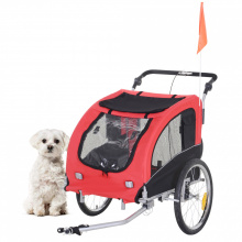 Přívěsný vozík za kolo pro psa 2v1 červeno-černý BDD01548
