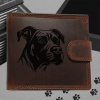 Kožená peněženka s motivem pro milovníky psů s obrázkem pejska - Stafordšírský bulteriér 2 Pánská tm.hnědá Premium Dante