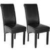 tectake 401293 2 jídelní židle ergonomické, masivní dřevo - černá