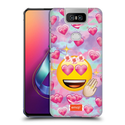 Zadní obal pro mobil Asus Zenfone 6 ZS630KL - HEAD CASE - Emoji - Zamilovaný smajlík (Plastový kryt, obal, pouzdro na mobil Asus Zenfone 6 ZS630KL - SMAJLÍCI - Růžové srdíčka)