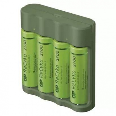 EMOS Nabíječka baterií GP Everyday B421 + 4× AA ReCyko 2700 + USB