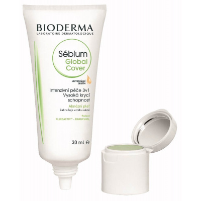 Bioderma Krycí krém a korektor na akné Sébium Global Cover (Intensive purifying care Hight Coverage) 30 ml + 2 g