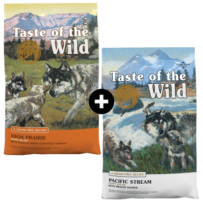 Taste of the Wild "MOJE COMBO" 2 x 12,2 kg (High Prairie Puppy + Pacific Stream Puppy)