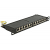 DeLock Delock 10” Patch Panel 12 Portů Cat.6A 0.5 U černý - 43312