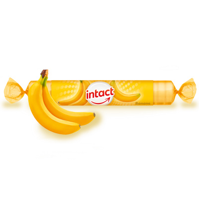 Intact hroznový cukr s vit.C banán 40g (rolička)