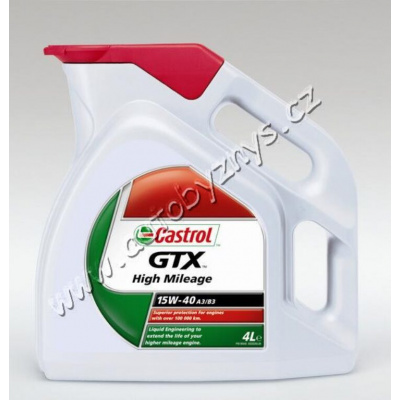 Olej motorový 15W-40 GTX High Mileage A3/B3 CASTROL 4L 192330275