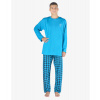GINA pánské pyžamo dlouhé pánské, šité, s potiskem Pyžama 2023 79153P - dunaj lékořice S, vel. S, dunaj lékořice