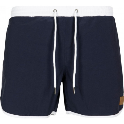 Dvoubarevné retro šortky na plavání Urban Classics Barva: modrá námořní - bílá, Velikost: XXL