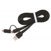 Gembird CABLEXPERT Kabel USB COMBO, MicroUSB + Lightning, 1m, černý - KAB051C2V