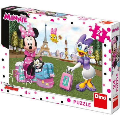 Dino Puzzle Disney Minnie v Paříži 24 dílků 26x18cm skládačka v krabici