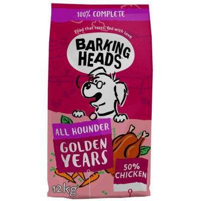 Pet Food (UK) Ltd BARKING HEADS All Hounder Golden Years Chicken 12kg