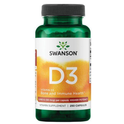 Swanson Vitamín D3 2000 iu Cholekalciferol 250 kapslí