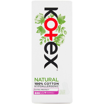 KOTEX Natural slipové vložky Normal+ 18ks