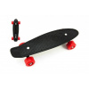 Teddies Skateboard - pennyboard 43cm, nosnost 60kg plastové osy, černá, červená kola