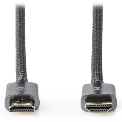 NEDIS PROFIGOLD High Speed HDMI 2.0 kabel s ethernetem/ 4K@60Hz/ zlacené konektory HDMI-HDMI/ bavlna/ šedý/ BOX/ 1m CVTB34000GY10