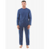 GINA pánské pyžamo dlouhé pánské, šité, s potiskem Pyžama 2022 79129P - lékořice měsíc XXXL, vel. XXXL, lékořice měsíc