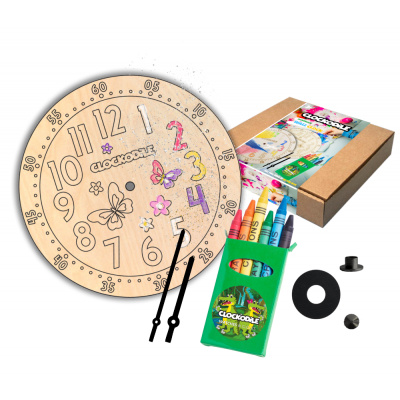 CLOCKODILE Set k výrobě nástěnných hodin s motýlky CLOCKODILE CREATIVE Butterflies CCT0021 - POSLEDNÍ KUS DOMAŹLICE (perfektní zábavný dárek pro děti)