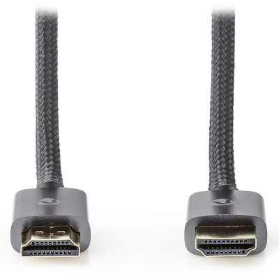 NEDIS PROFIGOLD High Speed HDMI 2.0 kabel s ethernetem/ 4K@60Hz/ zlacené konektory HDMI-HDMI/ bavlna/ šedý/ BOX/ 10m CVTB34000GY100
