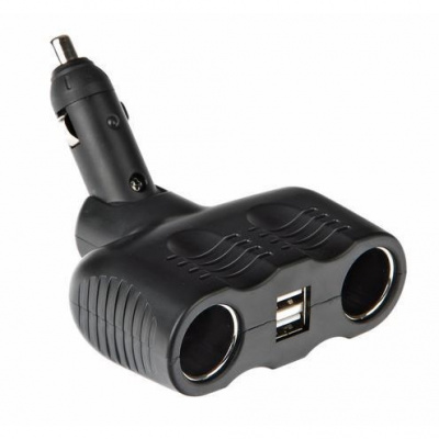 Rozdvojka do auta pro autozásuvky 2 x 12V i 24V + 2 x USB