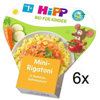 HiPP BIO Mini-Rigatoni se zeleninou ve smetanové omáčce 6 x 250 g