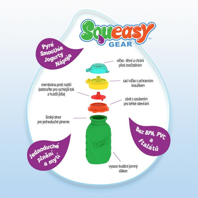 Squeasy Gear silikónová kapsička 104 ml - Aqua