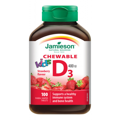 Jamieson Vitamín D3 Kids jahoda 100 cucacích tablet