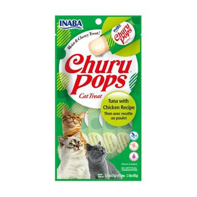 INABA FOODS Churu Cat Pops Tuna with Chicken 4x15g