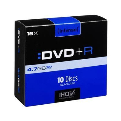 Intenso DVD+R, 4111652, 4.7GB, 16x, slim case, 10-pack, LightScribe, 12cm, pro archivaci d (4111652)