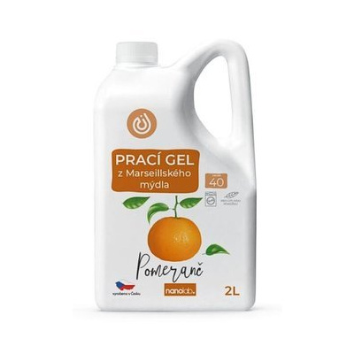 Nanolab Prací gel z Marseillského mýdla pro citlivou pokožku Pomeranč 2 l