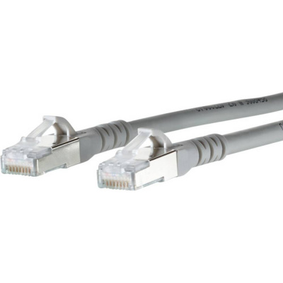 Metz Connect 1308453033-E RJ45 síťové kabely, propojovací kabely CAT 6A S/FTP 3.00 m šedá dvoužilový stíněný, bez halogenů, samozhášecí 1 ks