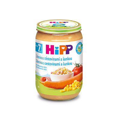 Hipp Bio Zelenina s těstovinami a šunkou 190 g