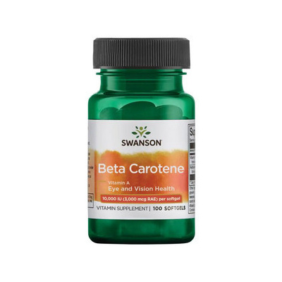 Swanson Beta Carotene (Vitamin A) 100 ks, gelové tablety, 10000 IU (3000 mcg per RAE)