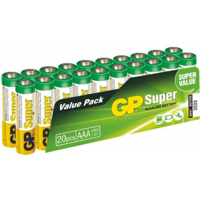 GP SUPER ALKALINE BATTERY AAA (LR03) - 20KS 1013100210