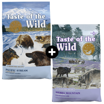 Taste of the Wild "MOJE COMBO" 2 x 12,2 kg (Pacific Stream + Sierra Mountain)
